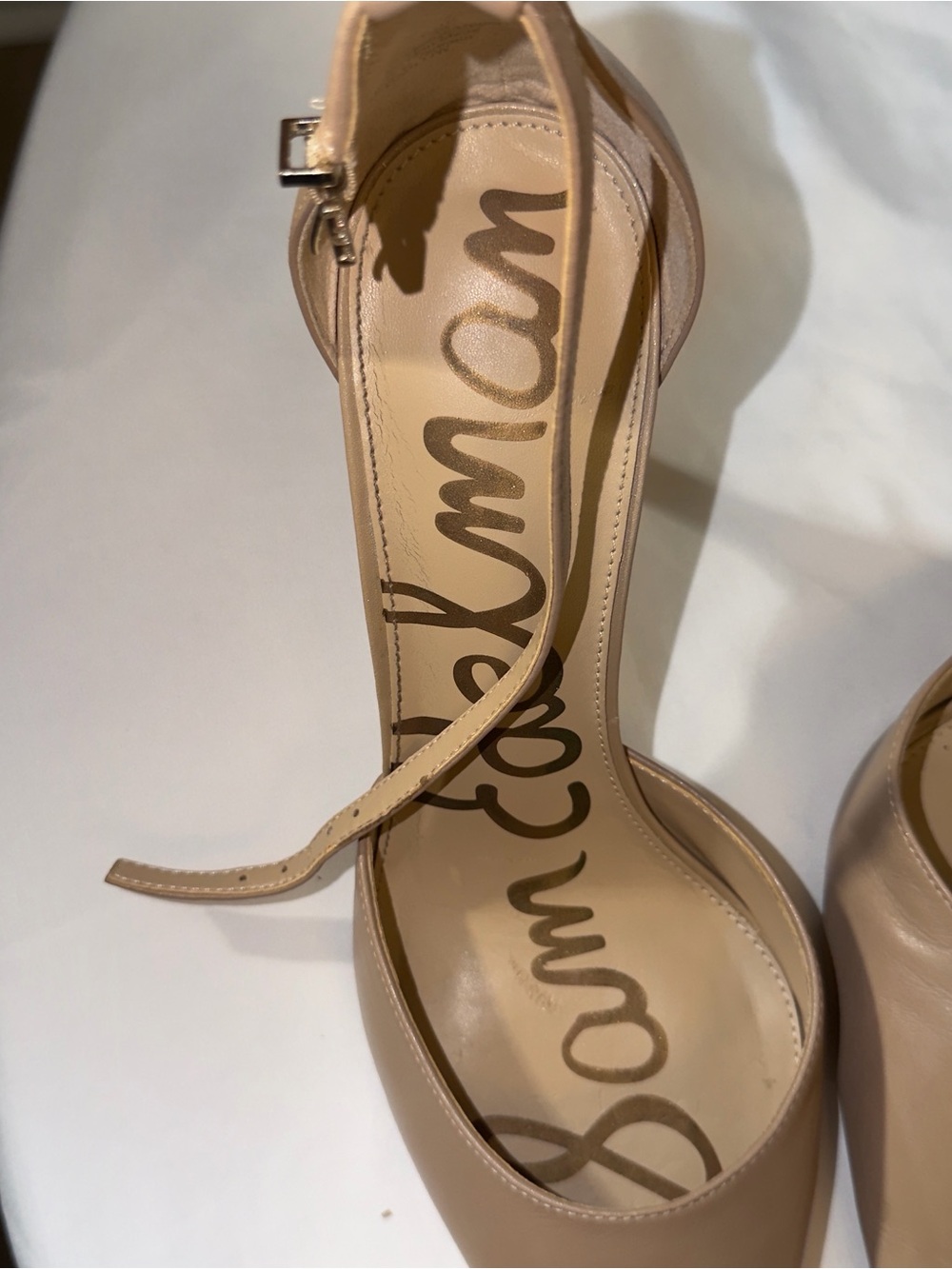 Sam Edelman Adelisa Nude Leather Ankle Strap Pumps Size 10 - Picture 10 of 13